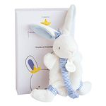 Doudou et Compagnie DC3511 Rabbit Mattress Comforter with Dummy Clip, blue