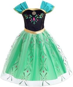 Dressy Daisy Ice Princess Coronation Green Costume Tulle Dress for Toddler Girls Halloween Birthday Party Fancy Outfit Size 3