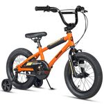 AVASTA 16 Inch Little Kids Bike for Over 4 Years Old Boys Girls Youth BMX Style Bicycle with Bell & Stabilisers & Kickstand, Orange
