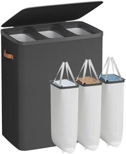 SONGMICS Laundry Basket, 190L Laundry Hamper with Lid, 3 Removable Bags