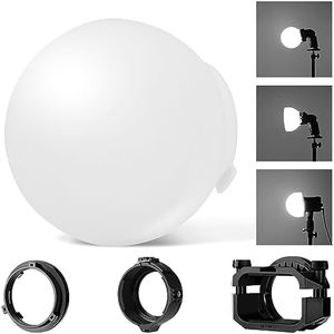 NEEWER CRS6 Diffusion Dome with 3 Adapter Rings, Compatible with Godox V1 NEEWER Z1 Z2 Round Head Flash and Square Speedlite Z760 and More, NEEWER Mount Diffuser for Video Light MS60B MS60C MS150B