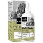 Herbal Cat and Dog Itchy Skin Relief Liquid - 250ml - Add Drops to Food/Water - Long Term Itchy Dog Skin Relief - 100% Natural Itchy Skin and Hot Spot Relief Drops for Dogs & Cats - Nourishes Skin