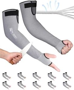 toolant ANSI A6 Cut Resistant Sleeves, Cooling Arm Protection Sleeves for Gardening, PFAS Free Arm Protectors for Thin Skin and Bruising, Construction, Pet Grooming, Grey, 10 Pairs
