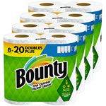 Bounty Select-A-Size Paper Towels, 8 Double Plus Rolls = 20 Regular Rolls, White