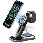 Virtutron 3-in-1 Magnetic Wireless Charger Qi2 | 23W MagSafe Charging Stand | Compatible for iPhone 17/16/15/14/13/12 Series, Apple Watch Ultra/SE/10/9/8 & AirPods 4/3/2 Gen & Pro