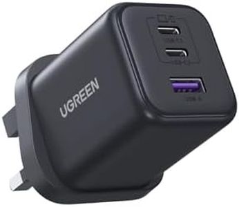 UGREEN USB C Charger Plug, 45W 3-Port USB Fast Charger Plug, USB C Charger Compatible with iPhone 17/16/15/15 Pro/14/13/12, iPad, Galaxy S25/S24, Pixel 9