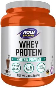 NOW Foods Sports Nutrition, Whey Protein, 24 G With BCAAs, Creamy Chocolate Powder, 2-Pound