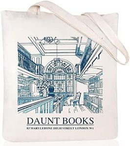 Andeiltech Canvas Tote Bag Aesthetic Cute Vintage Tote Bags Book Shoulder bag Gifts Reusable Grocery Bags for Women, Blue_daunt Book, One Size