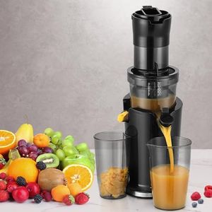 Devanti Slow Juicer Cold Press Fruit Extractor Vegetable Processor 200W Black