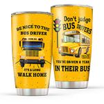 Bus Driver Gifts Tumbler Cup with Lid and Straw School Bus Driver Appreciation Birthday Gifts 20 oz Double Wall Vacuum Insulated Stainless Steel Travel Coffee Tumbler Mug