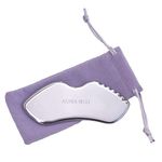 Stainless Steel Gua Sha from Astra Belle for Facial Skin Care Scraping Massage Tool with Comb Teeth | Facial Massage, Used for Face, Neck, and Around Lips with Travel Pouch or Case