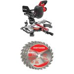 CRAFTSMAN V20 7-1/4-Inch Sliding Miter Saw Kit with 7-1/4-Inch Miter Saw Blade, 24-Tooth, 3-Pack (CMCS714M1 & CMAS2725243)