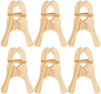 Simgoing 6 Pcs Montessori and Waldorf Toys Handmade Wooden Play Clip Wooden Heavy Duty Fort Clips for Imaginative Pretend Play Fort Building Blankets Silks