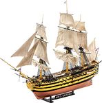 Revell Gift Set 05767 "Battle of Trafalgar" HMS Victory 1:225 Scale Unbuilt Plastic Model Kit with Contacta Professional Glue, Paintbrush, Selected Aqua Color Paints & Poster