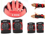 X RON Helmet Guard Knee Pad Elbow Pads Guards Protective Gear Set for Roller Skates Cycling BMX Bike Skateboard Inline Skating Scooter Riding Sports 7 Pcs Set Age Group 8-14Years (Red)