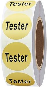 Hybsk Clear Cosmetic Tester Labels 20mm Round Total 500 Per Roll (1 Roll) (Gold)