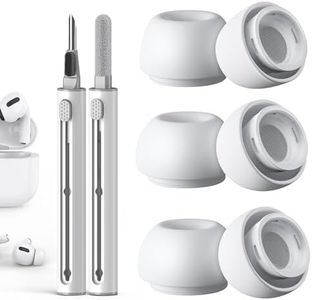 Tapones de repuesto para Airpods Pro 1/2 con orificio de reducción de ruido, kit de limpieza para Airpods con 3 pares de tapones de silicona para Airpods Pro 2/1 la funda de carga, 3 tamaños (S/M/L),