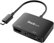 USB C to HDMI VGA Adapter, Dockteck 2 in 1 HDMI VGA Adapter, USBC VGA to HDMI for MacBook Pro/Air, iPad Pro, Chromebook, Surface Pro, Dell Xps, Galaxy