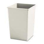 Rubbermaid Commercial Plaza Waste Container Rigid Liner, Square, Plastic, 35 Gallons, Beige (395800BG)