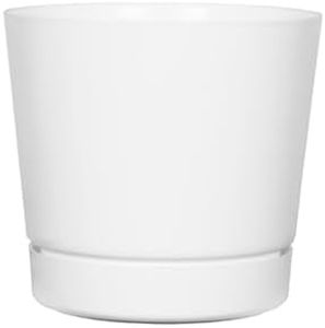 Novelty Majestic Full Depth Round Cylinder Pot, Glossy White, 8-Inch (10082)