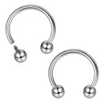 Thunaraz G23 Titanium 16G Septum Rings Internally Threaded Nose Rings Hoop 8mm Septum Daith Body Piercing Jewelry Rings for Women Men Silver