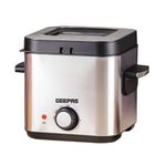 Geepas Deep Fat Fryer, 900W | 1.5L Stainless Steel Fryer with Viewing Window | Easy Clean, Non-Stick Oil Tank | Adjustable Temperature Control with Overheating Protection | 2 Years Warranty, Silver