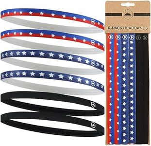 Tough Headwear Thin Elastic Sports Headbands for Women & Men, Workout, Running, Soccer Headband - Black, USA