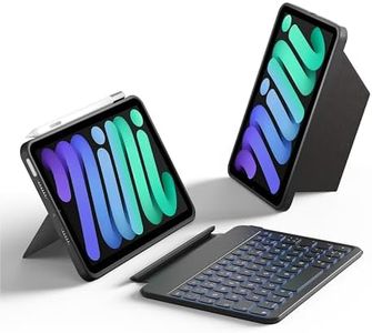 HOU Cover con tastiera per iPad Mini 6, tastiera Folio Bluetooth, iPad Mini 6 da 8,3 pollici (2021) Cover con tastiera staccabile magnetica a 150 Gradi, Resistente ai graffi e agli urti, USB-C