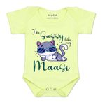 ARVESA I Am Sassy Like My Bua R-937 Yellow 3-6 Months Romper for Baby Boy & Girl dress