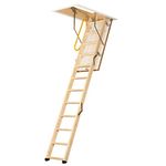 TB Davies 1530-005 EnviroFold 3-Section Wooden Loft Ladder with Hatch, 33mm Insulation, 1.11 W/m2oC, Max. Floor2Ceiling 2.8m (9.18ft), EN14975