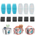 FOFNON Cat Water Fountain Filters - 12 Pieces - ONLY for Battery Operated Cat Water Fountain - 6 Pieces of Filters + 6 Pieces Sponges of Cat Fountain Cordless