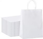 Aakriti Craft Paper Bags, Gift Bags with Handles, Small Craft Shopping Bags in Bulk for Boutiques, Small Business, Retail Stores, Gifts & Merchandise (MEDIUM-9.75" x 4" x 12.5", WHITE-25PCS)