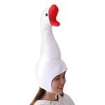 SIQITECHUK Novelty Goose Hat Funny Party Hat Plush Animal Hat Cute Costume Headwear with Drawstring for Adult Teen Halloween Christmas Carnival Cosplay Fancy Dress Stage Performances Photo Props