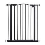 PawHut Pressure Fit Dog Stair Gate No Drilling Safety Gate Auto Close for Doorways, Hallways, 74-80cm Adjustable, 78cm Tall, Black