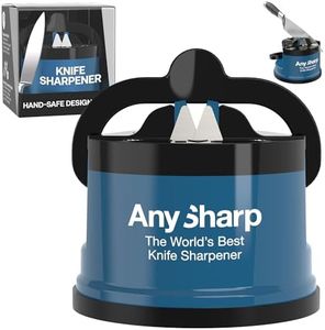 AnySharp World's Best Knife Sharpener with PowerGrip, Blue