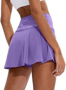 Soothfeel Pleated Tennis Skirt for Women with Pockets Women's High Waisted Athletic Golf Skorts Skirts for Workout Running(Lavender, M)