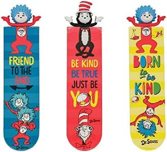 Geddes Raymond Dr Seuss 3D Bookmarks (Box of 24) - 3D Character Bookmarks with 3 Unique Designs - Fun Bookmarks for Kids and Booklovers