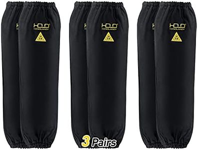 HANDLANDY Flame Resistant Welding Sleeves Arm Protection for Men and Women (3 Pairs Black)