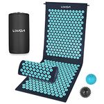 Lixada Acupressure Mat and Pillow Set with 2Pcs Spiky Massage Balls for Muscle Relaxation with Carry Bag