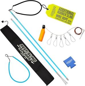 Hawaiian Sling Fishing Spear Set Lite - Travel Fiberglass Pole Spear Harpoon for Spearfishing with a 5 tip Prong Paralyzer - Fishing line Holder and Travel Bag Included for Spear Fishing Equipment