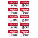 Gigastone 32GB 10-Pack Micro SD Card, Camera Plus, Nintendo Switch Compatible, High Speed 90MB/s, Full HD Video Recording, Micro SDHC UHS-I A1 Class 10