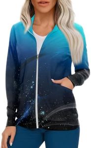 Scrubs for Women Set Scrub Jackets for Woman Scrub Jackets for Women Zip Up Long Sleeve Scrub Tops Women Nurse Jackets for Women Scrub Womens Scrub Jacket Scrubs Jacket for Women Blue XL