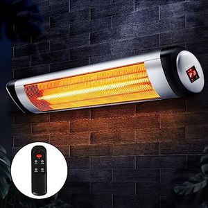 Devanti Radiant Heater, 2200W Portable Electric Infrared Strip Heaters for Bedroom Indoor Home Room Bathroom Space Heating, with 3 Settings Control Panel Adjustable Silver