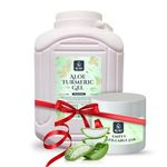 Rubz Aloe Turmeric Gel 5Kg With 200 gm Refillable Jar | Natural Gel for Body & Face Moisturizing, Hair Gel, Multipurpose Beauty Skin Gel, Acne Scars, Glowing & Radiant Skin Treatment | For Spa & Salon