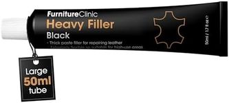Leather Repair Filler (Black) - For Filling Holes, Scuffs, Scratches, Cracking Etc - Heavy Filler - 50ml (Packaging may vary)