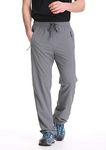 TRAILSIDE SUPPLY CO. Mens Lightweight Track Pants,Stretchy Pants with Zipper Pockets, Grey (026), XX-Large