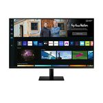Samsung M5 Monitor S27BM500EU, 27 Inches, VA Panel, Screen with Speakers, Full HD Resolution, Refresh Rate 60 Hz, 3-Sided Almost Frameless Design, Smart TV Apps with Remote Control, Black