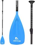 Abahub 1 x 3 Section Carbon Fiber SUP Paddle, Adjustable 67''-86'' Stand Up Paddle Lightweight Carbon Shaft, Blue Plastic Blade + Paddle Bag