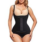 Gotoly Waist Trainer Bodysuit Shapewear for Women Firm Tummy Control Shaping Bodysuits Fajas Colombianas Full Body Shaper Butt Lifter Slimming Open Bust Corset with Adjustable Straps (XL, Black)