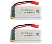 YUNIQUE GREEN-CLEAN-POWER - Set of 2 Li-Po Batteries 3.7V 1800mAh 25C with JST Plug for JJRC H11D, H11C, HQ898B RC Helicopter. High capacity and optimal performance.